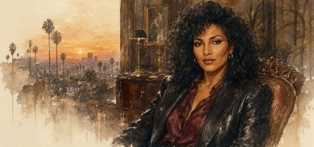 Pam Grier at sunset, 1980s Los Angeles
