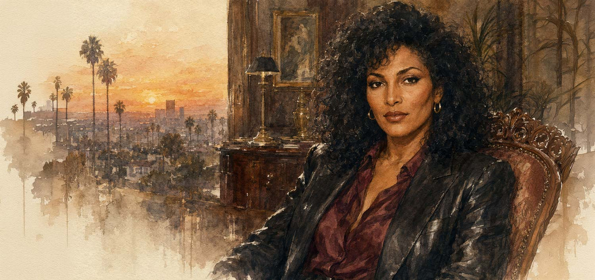 Pam Grier at sunset, 1980s Los Angeles