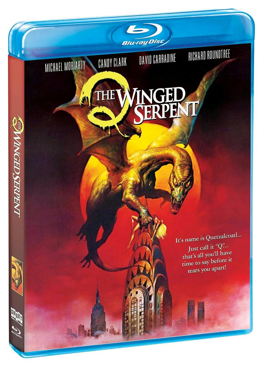 Q: The Winged Serpent - Shout! Factory Blu-ray angled front case - 2013 edition