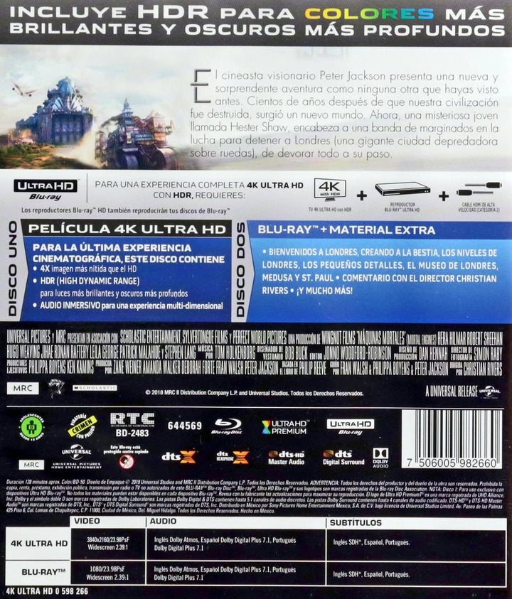 Mortal Engines (4K Ultra HD + Blu-ray, 2018, 2-Disc Set Mexico Import)