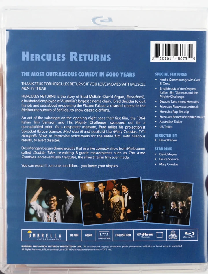 Hercules Returns [1992] Blu-ray New Sealed Umbrella Entertainment w/ Slipcover