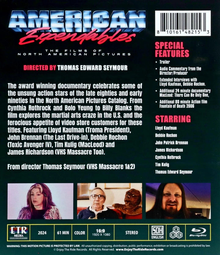 American Expendables Documentary Blu-Ray NEW SEALED Cynthia Rothrock Billy Banks