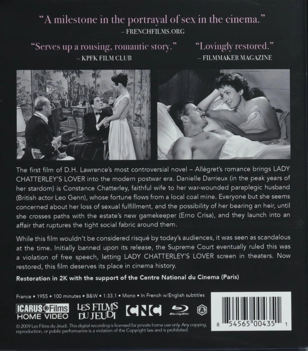 Lady Chatterley's Lover (Blu-ray) 1955, NEW, MINT, FACTORY SEALED