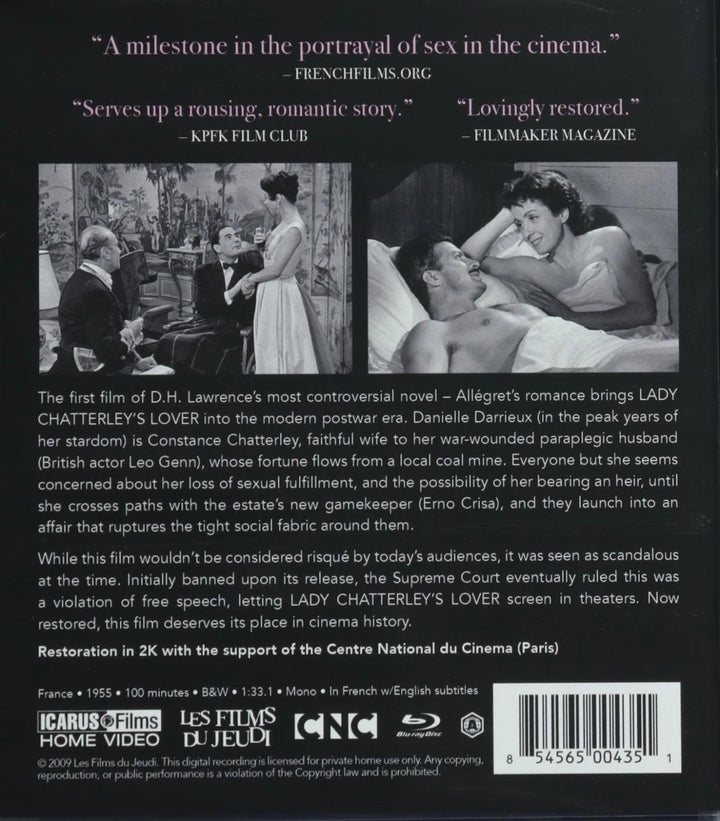 Lady Chatterley's Lover (Blu-ray) 1955, NEW, MINT, FACTORY SEALED